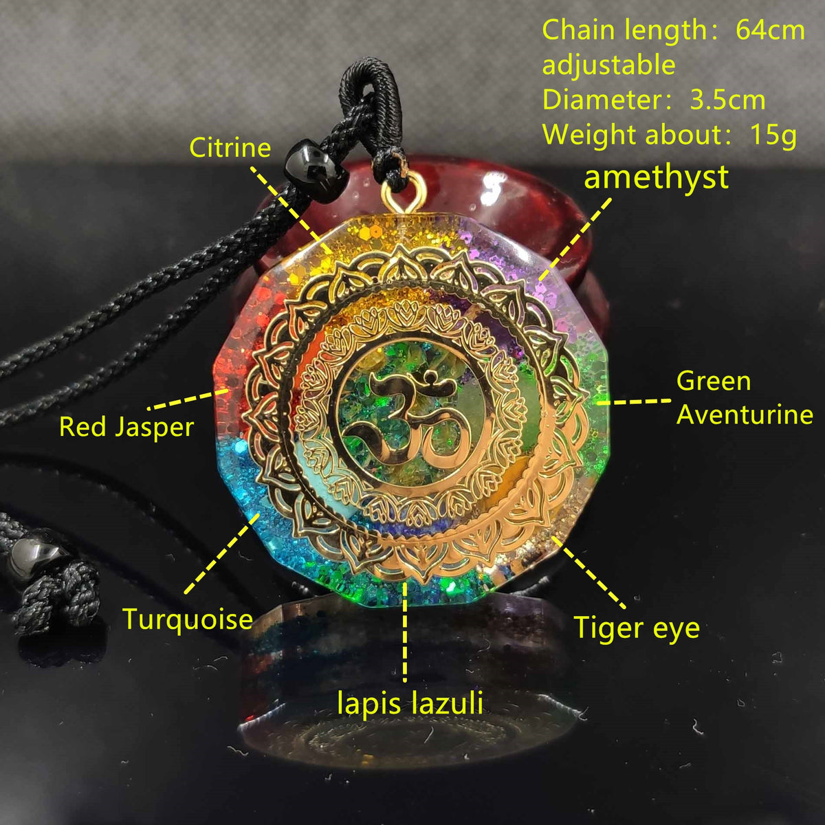 Orgonite Pendant Om Symbol Necklace