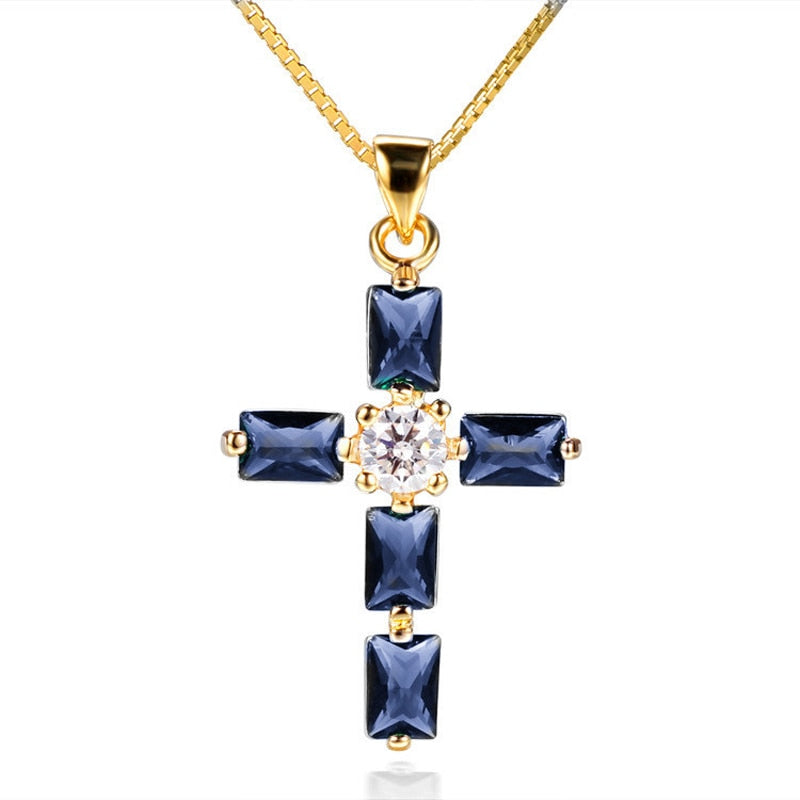 Cross Drop Statement Necklace