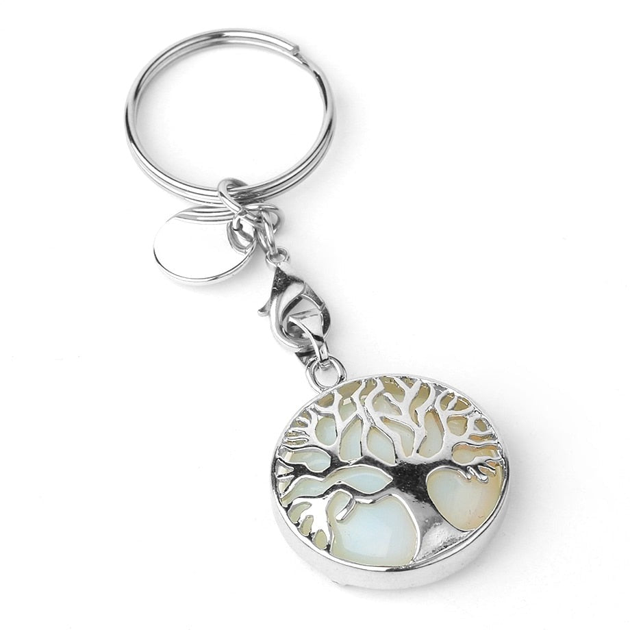 Luxury Crystal Stone Tree of Life Keychain