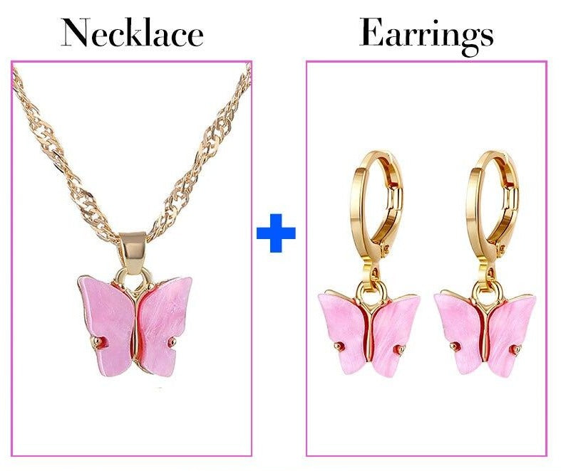 Fashion Crystal Jewelry Set Zircon Necklace Earrings Set