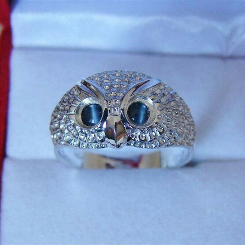Cute Owl Silver Color Women  Finger Ring