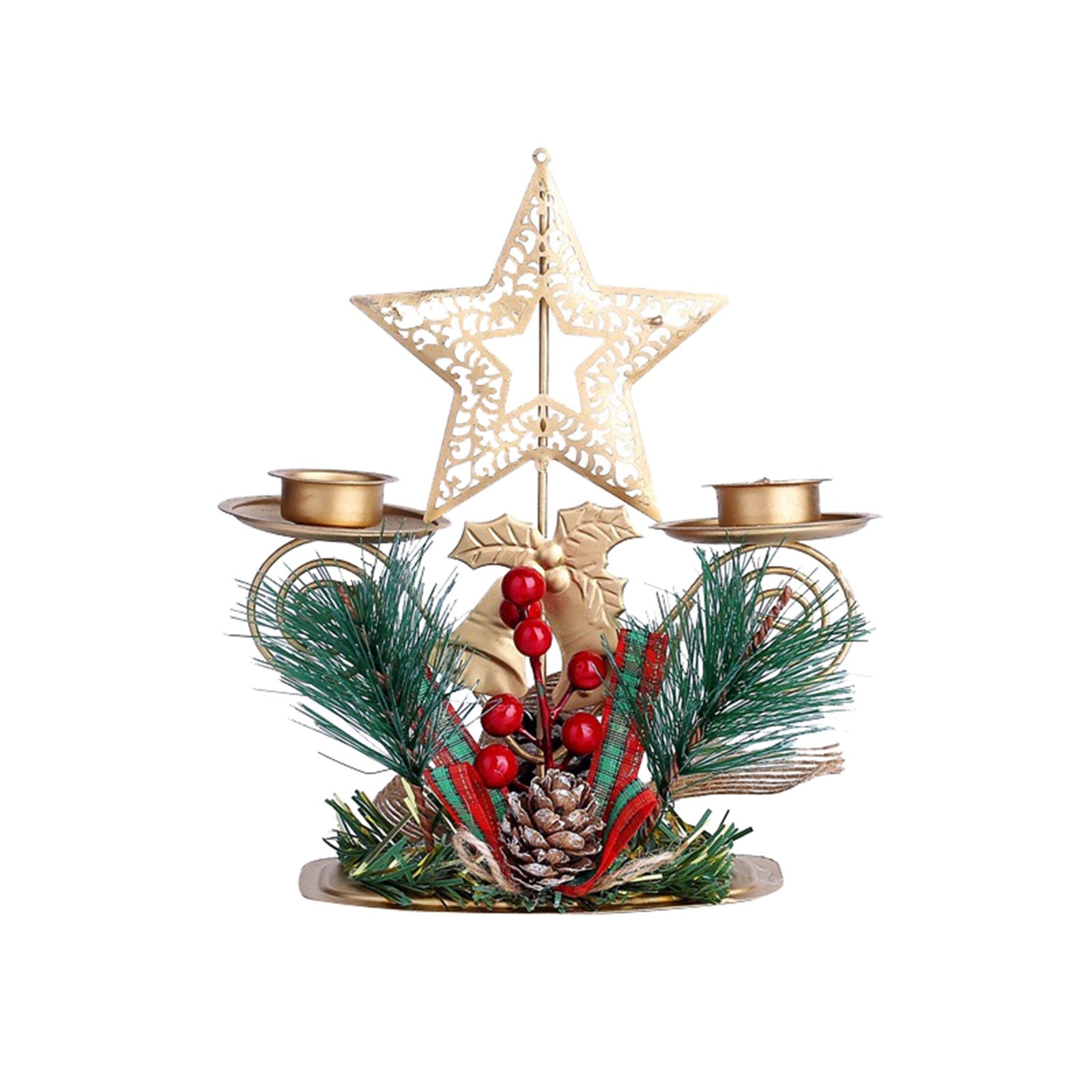 Christmas Decoration Wrought Iron Candle Holder