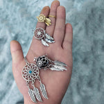 Bohemian Ethnic Feather Yoga Alloy Stainless Steel Dreamcatcher Necklace