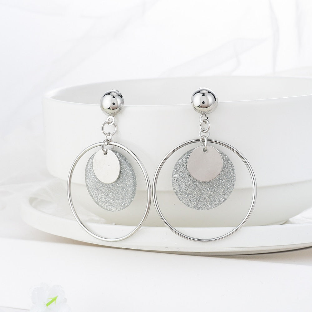 Circle Drop Earrings