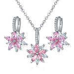 Flowers Bridal Jewelry Sets Necklace Earrings