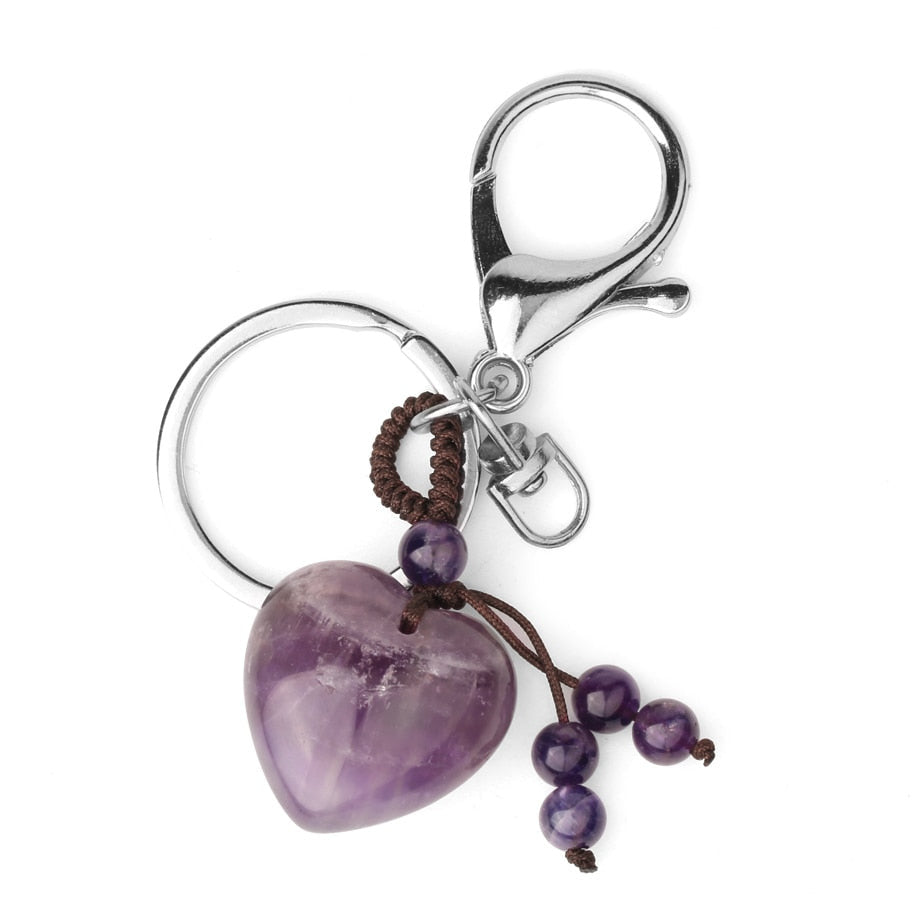  Pink Quartz Tiger Eye Keyring