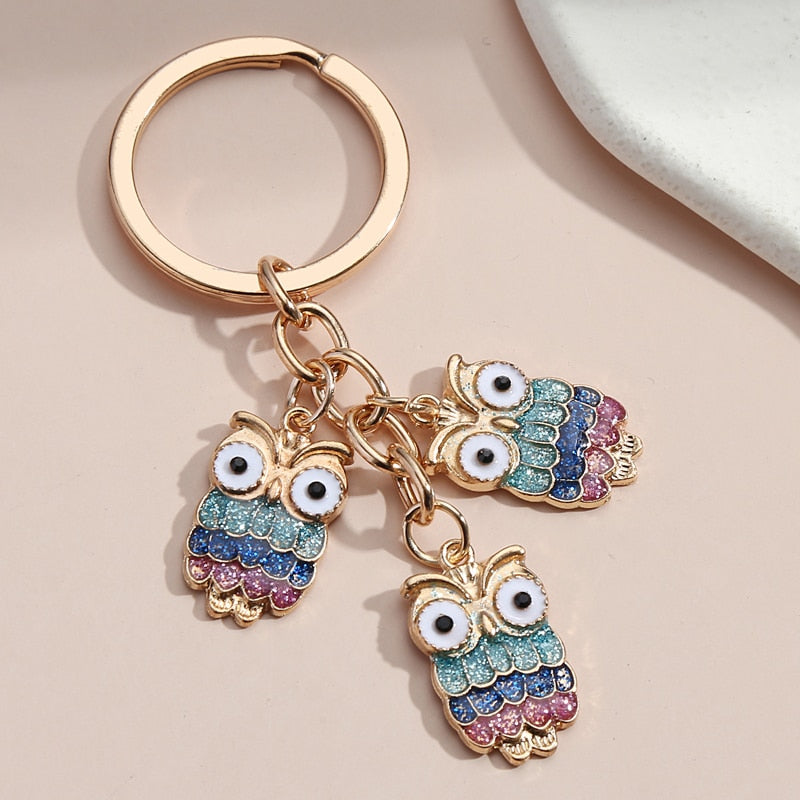 Cute Owl Star Key Ring