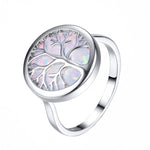 Opal  life tree circle ring