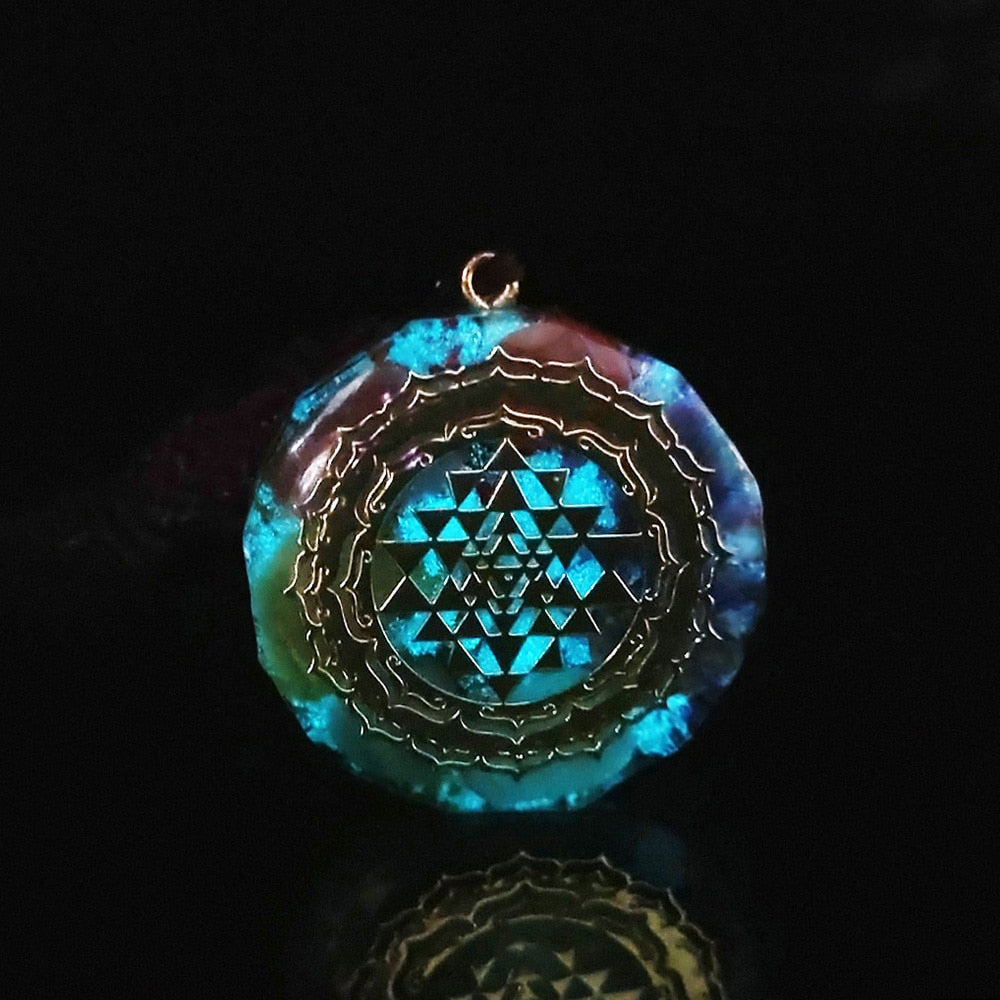Orgonite Pendant Sri Yantra Necklace