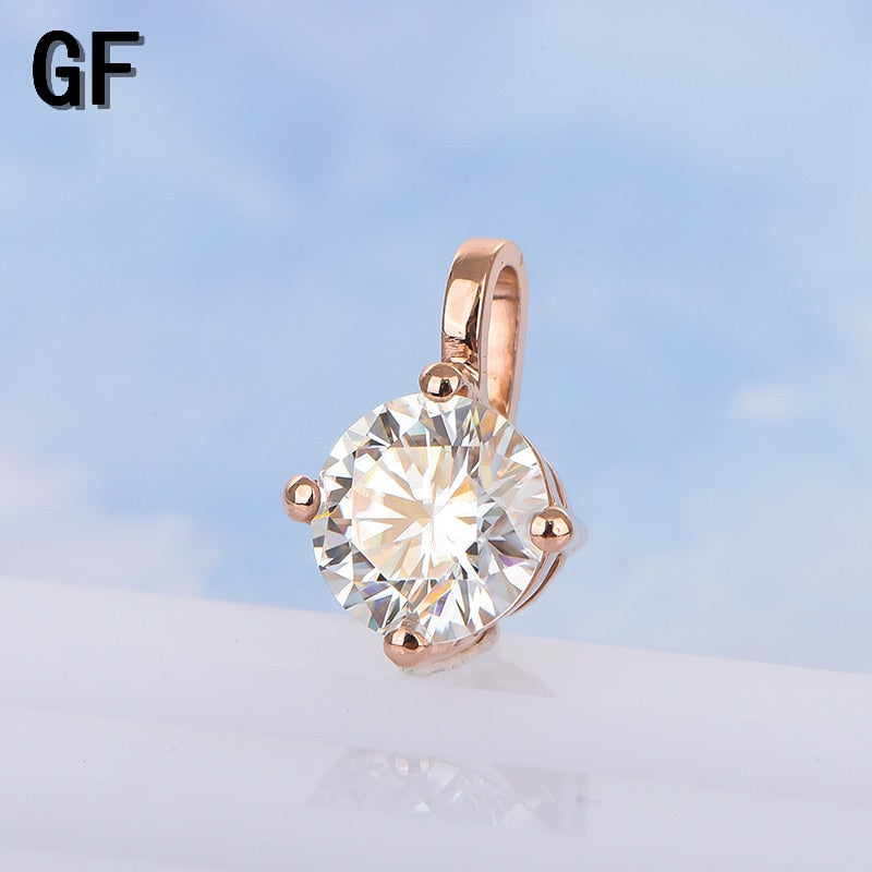 18K White Yellow Rose Gold 1ct Moissanite Pendant