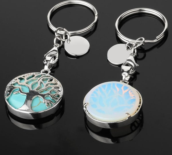 Gold Tone Tree of Life Charm with Gold Key Ring, Nature Key Chain