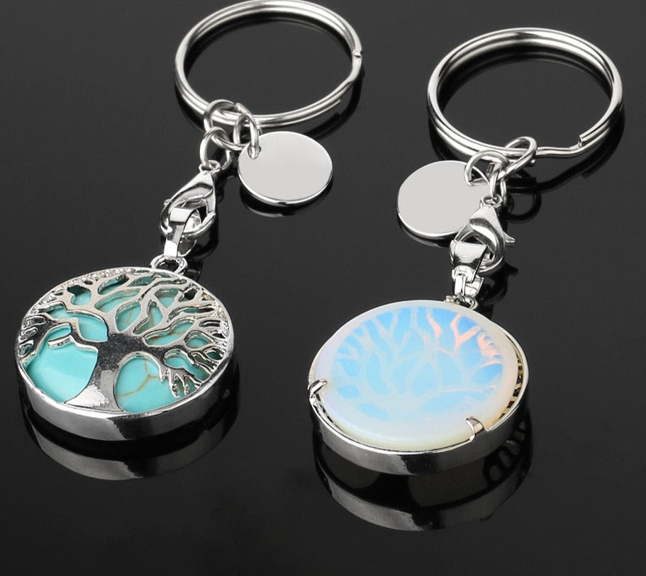 Luxury Crystal Stone Tree of Life Keychain
