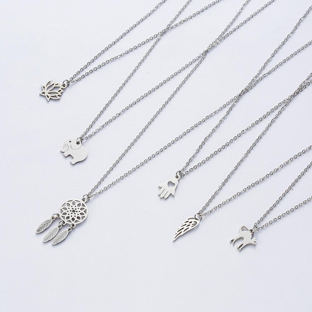 Fashion Retro Stainless Steel Dream Catcher Pendant Necklaces