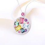 Colorful Jewel Round Pendant