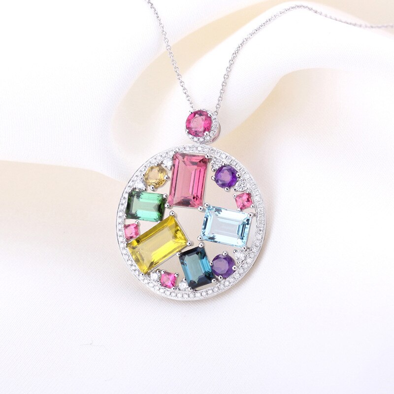 Colorful Jewel Round Pendant