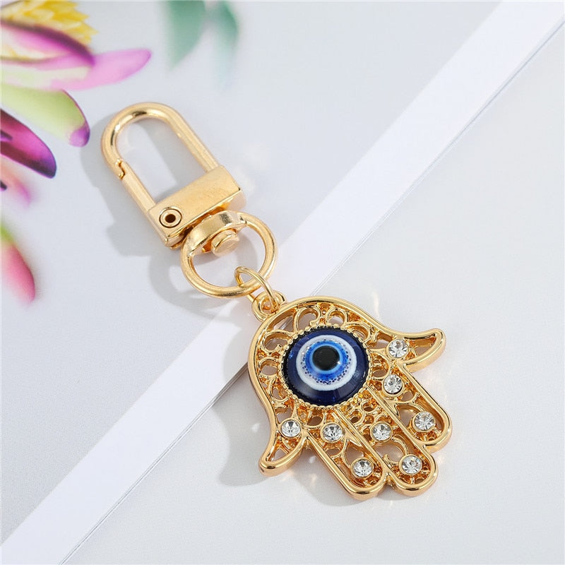 1Pcs Evil Eye Hamsa Hand  Key Ring