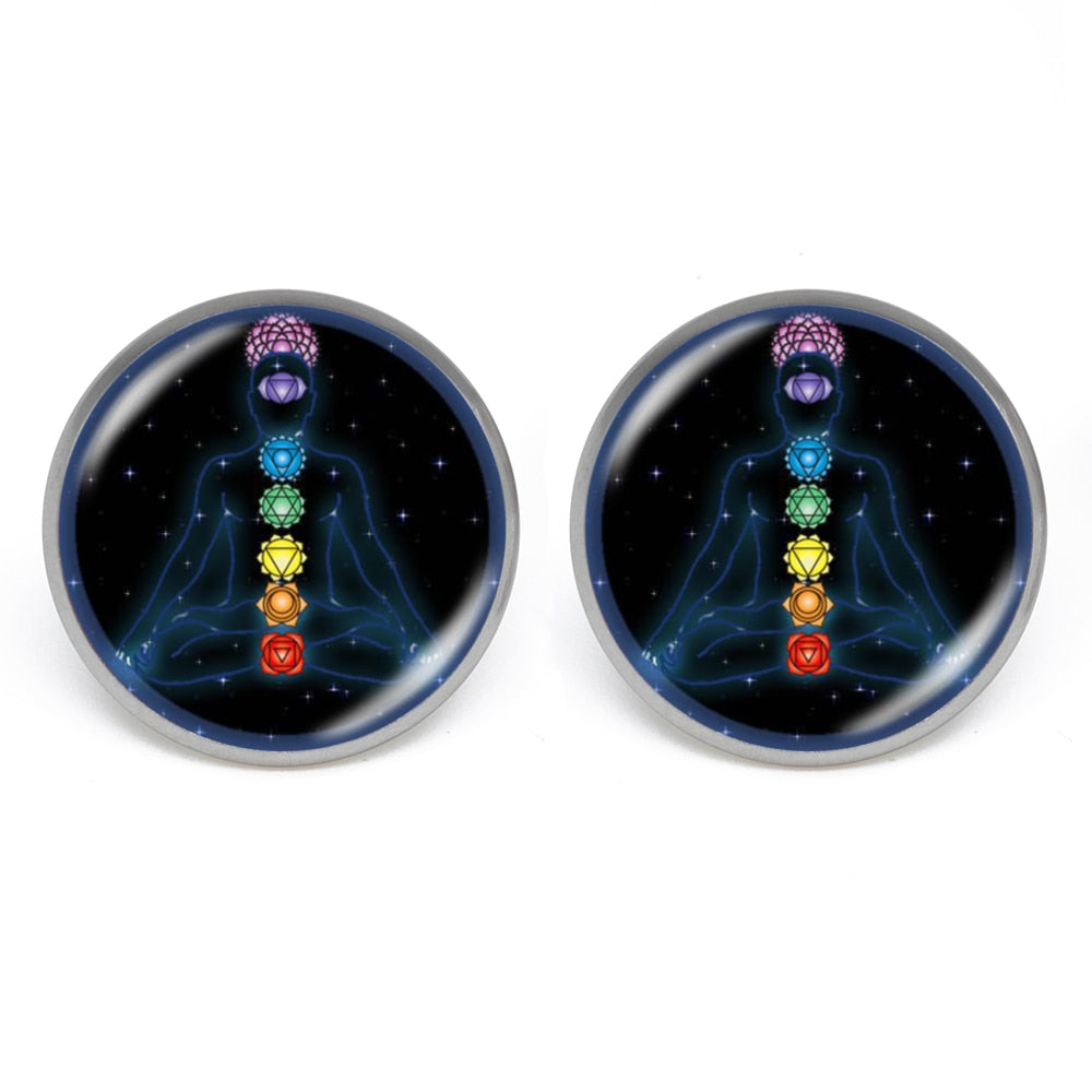 7 Chakra Reiki Photo Stud Earring
