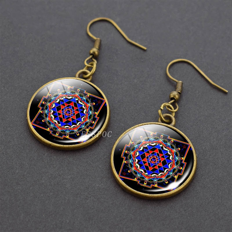 Sacred Geometry Dangle Hook Earrings
