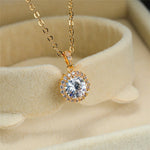 Dainty Female Red Green Pendant Necklace