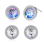 Tree Of Life Cubic Zirconia Stud Earrings