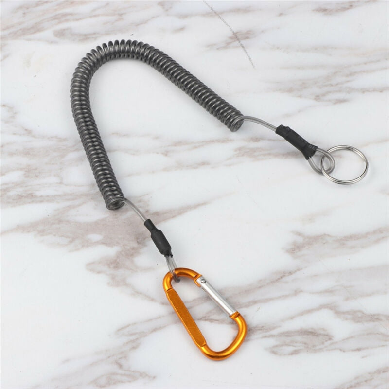 High Elastic Carabiner Wire Rope Keychain