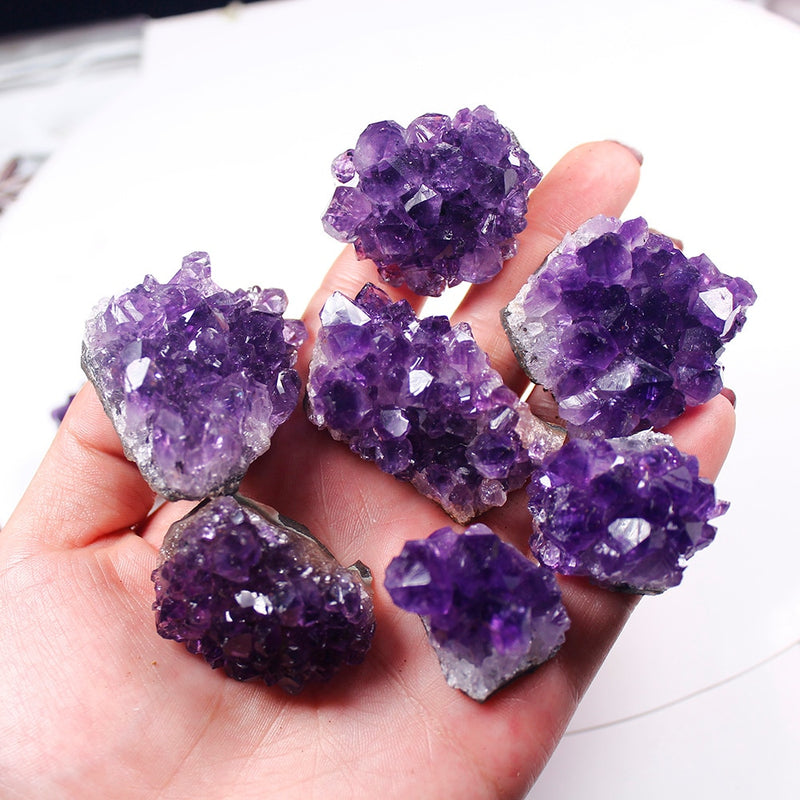 Natural Raw Amethyst Quartz Purple Crystal Cluster Healing Stones