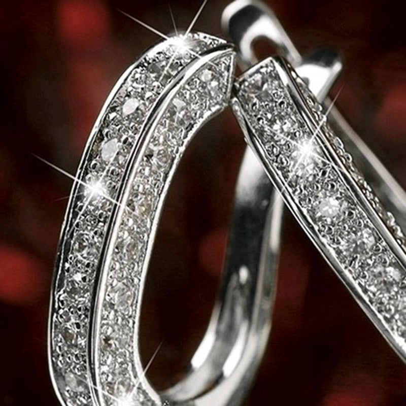 Luxury Austria Crystal  Wedding Jewelry Stud Earrings