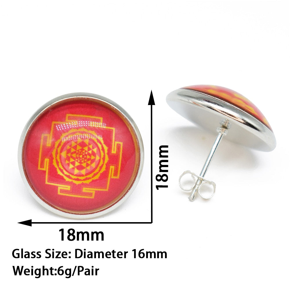 7 Chakra Reiki Photo Stud Earring