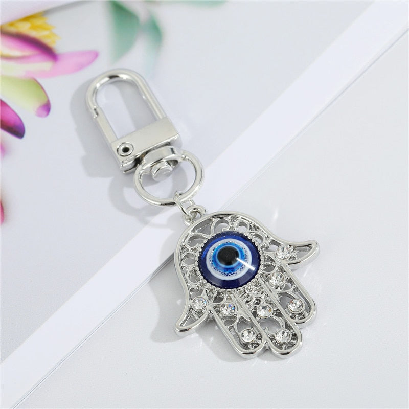 1Pcs Evil Eye Hamsa Hand  Key Ring