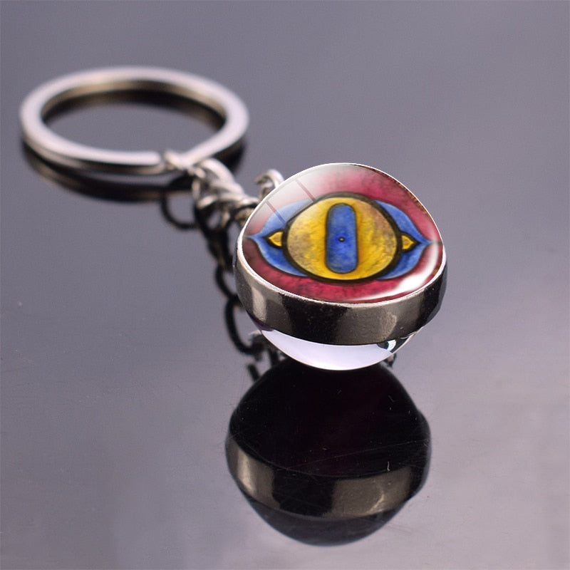 7 Chakra Yoga Meditation Glass Ball Key Chain