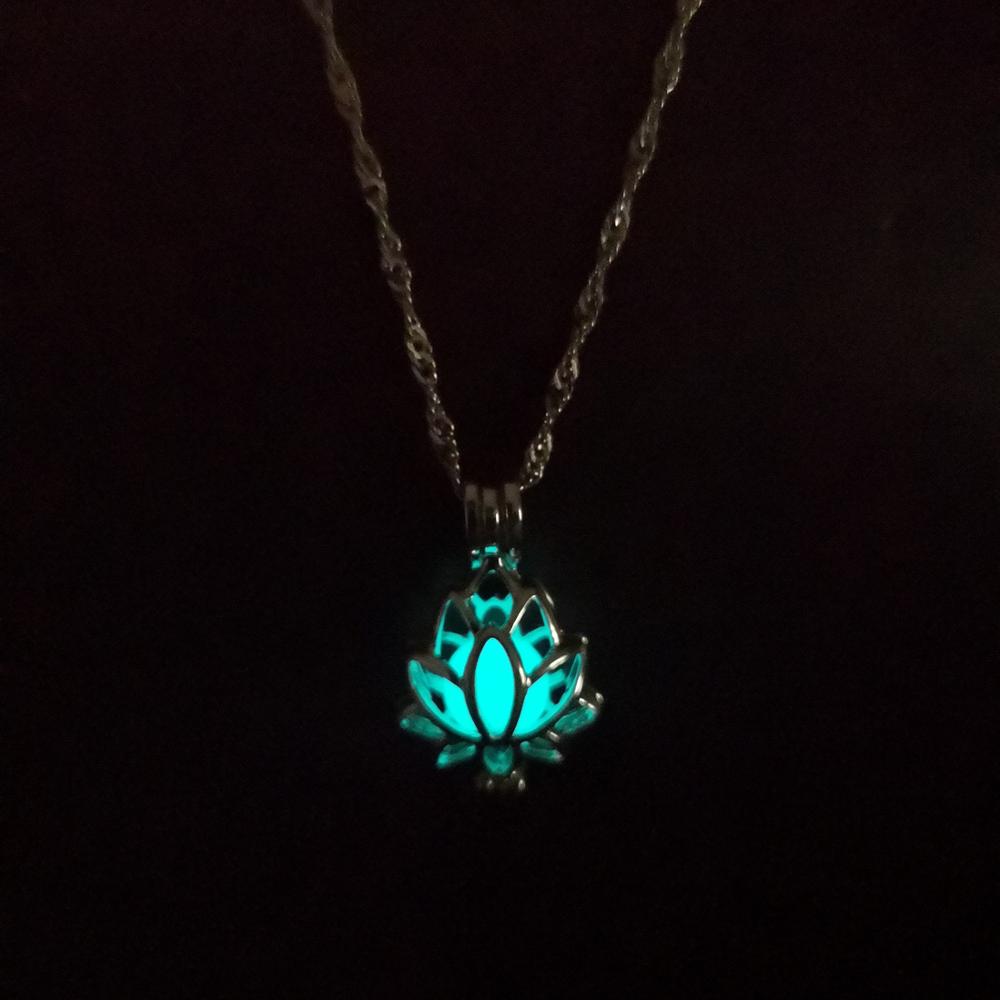 Luminous Glowing In The Dark Moon Lotus Flower Shaped Pendant