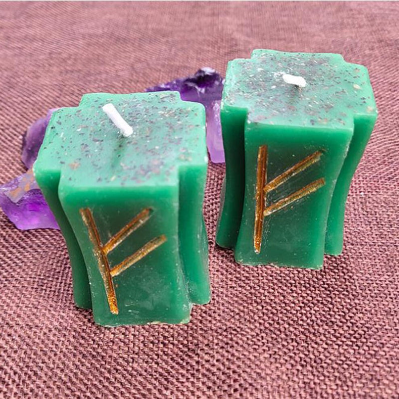 Western horoscope magic ritual candle Runes Enhance energy Herbal suction gold candles Wish Transit Candle for religious prayer