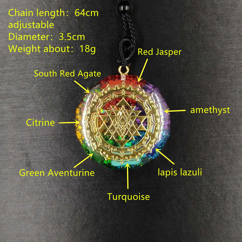 Orgonite Pendant Sri Yantra Necklace