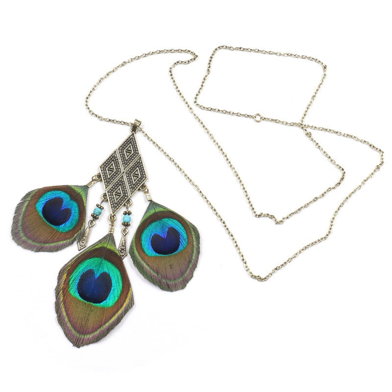 Feather Pendant Dreamcatcher Necklace