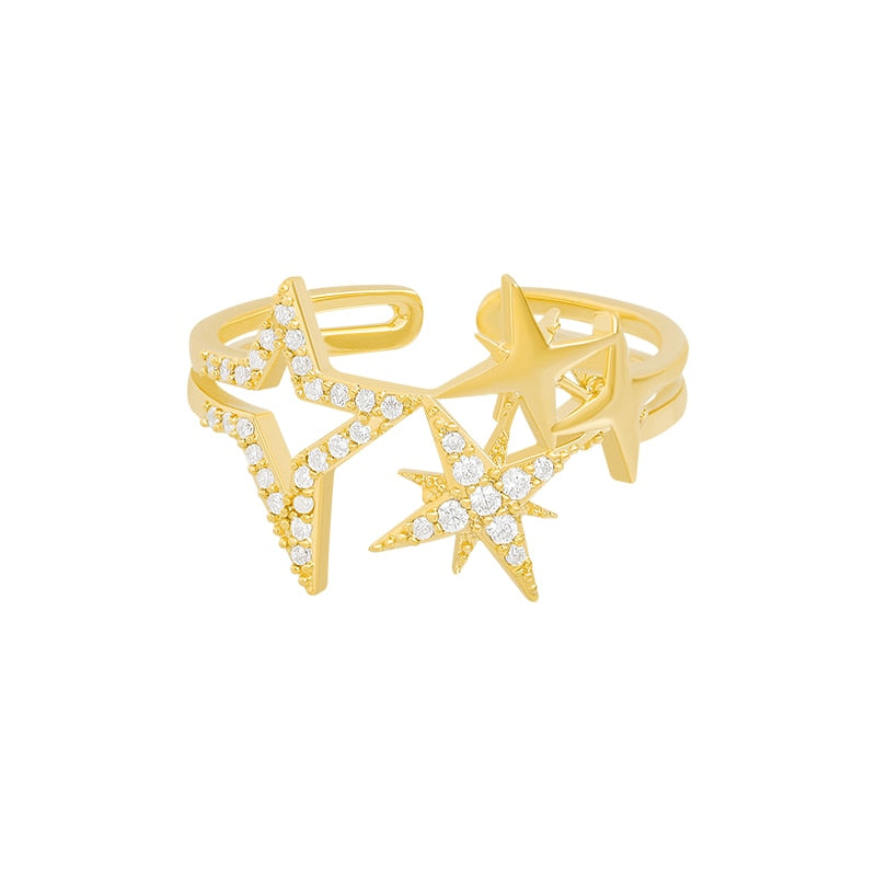 Zircon star opening women's Finger Ring