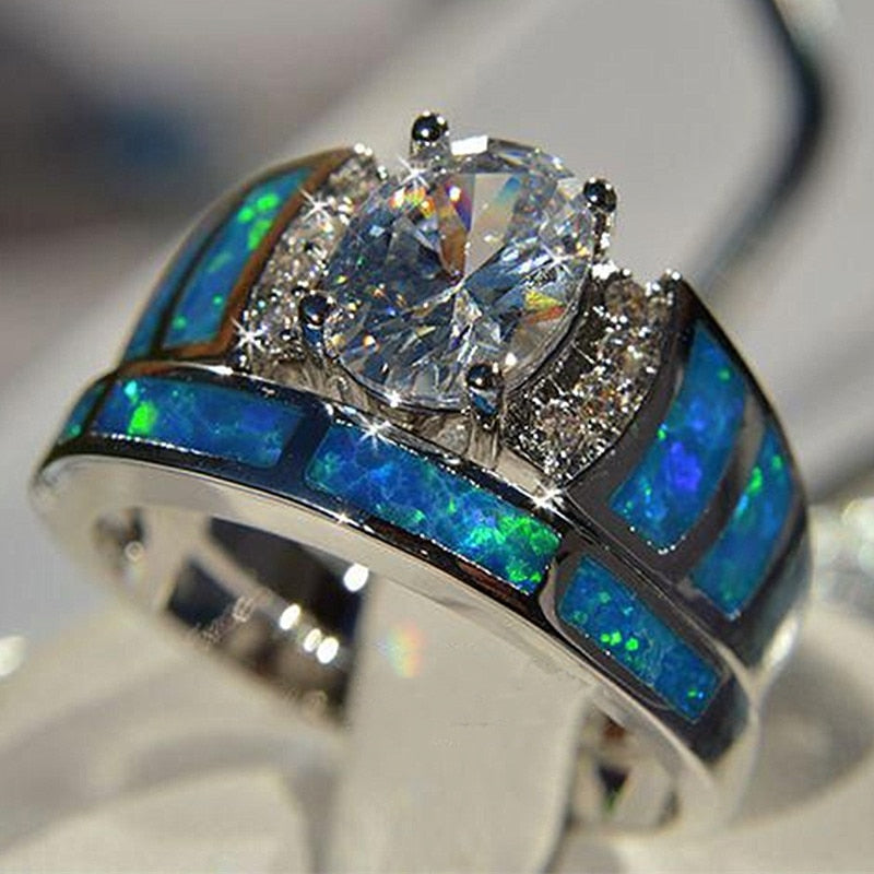 Oval CZ Ring Sets for Women