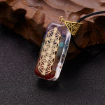 Geometric Pattern Chakras Orgonite Natural Stone Pendant