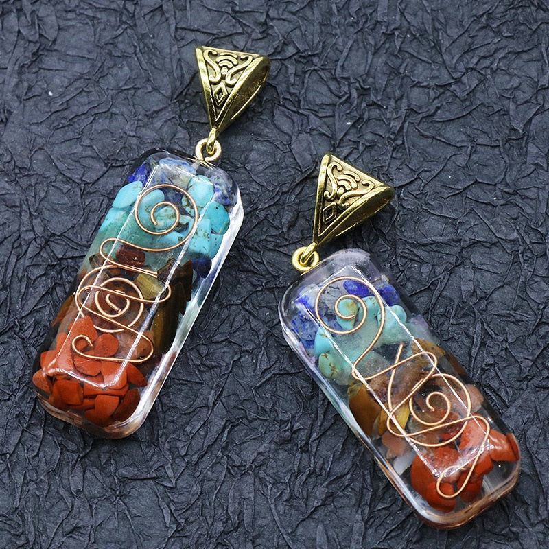 Natural Chakra Orgone Energy Pendant Necklace