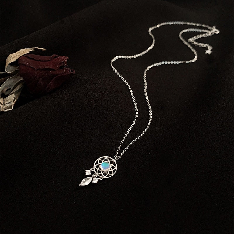 Silver Color Hot Sale Micro Dream Catcher Zircon Necklace