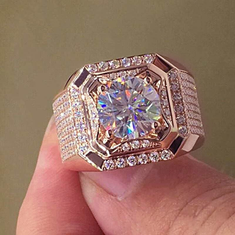 Gold 2.0 Carat White Crystal CZ Ring