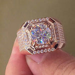 Gold 2.0 Carat White Crystal CZ Ring