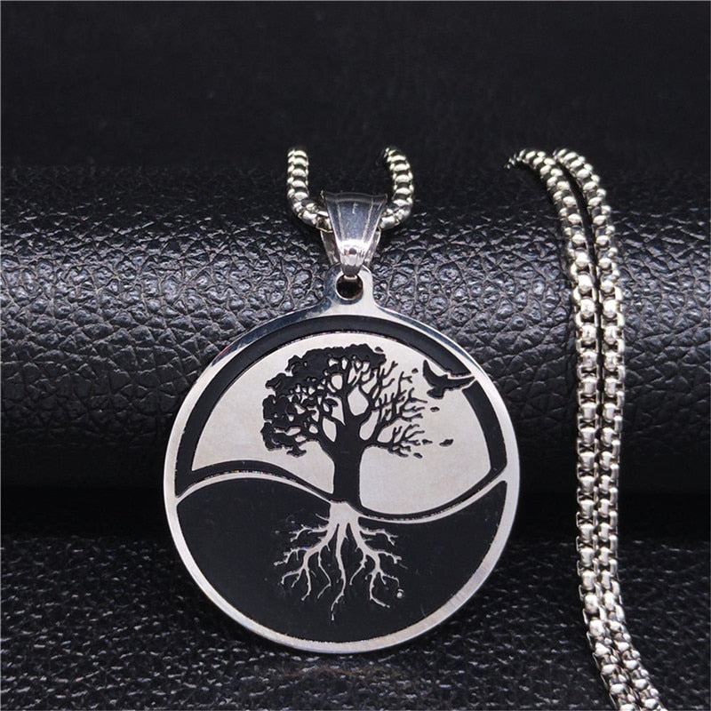 Tree of Life Stainless Steel Statement Necklace