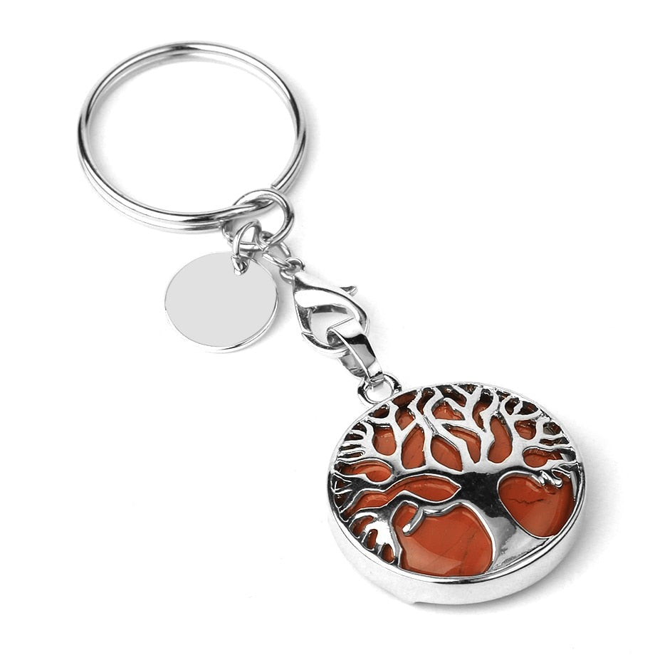 Luxury Crystal Stone Tree of Life Keychain