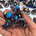 Natural Quartz Crystal Rainbow Titanium Cluster Rare Decoration Craft Reiki Stone