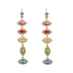 evil eye charm long dangle drop Earring