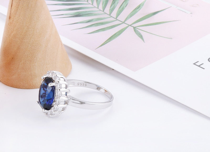 Princess Cut 3.2ct Lab Sapphire Ring