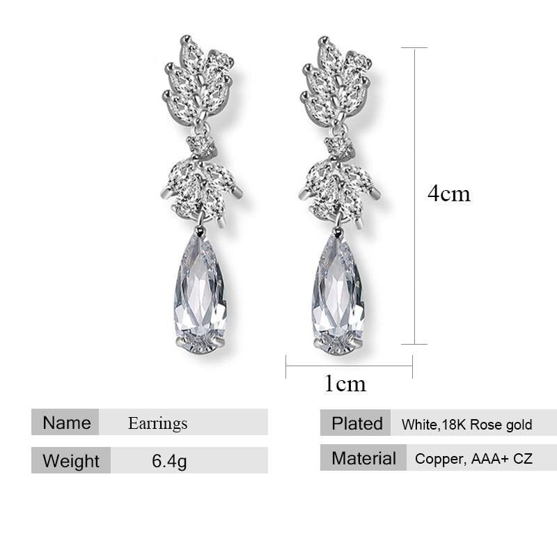 Water Drop Crystal Pendant Drop Earrings