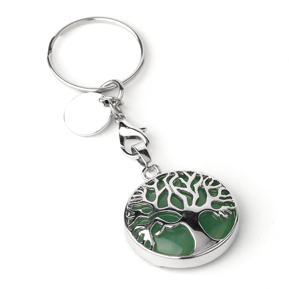 Luxury Crystal Stone Tree of Life Keychain