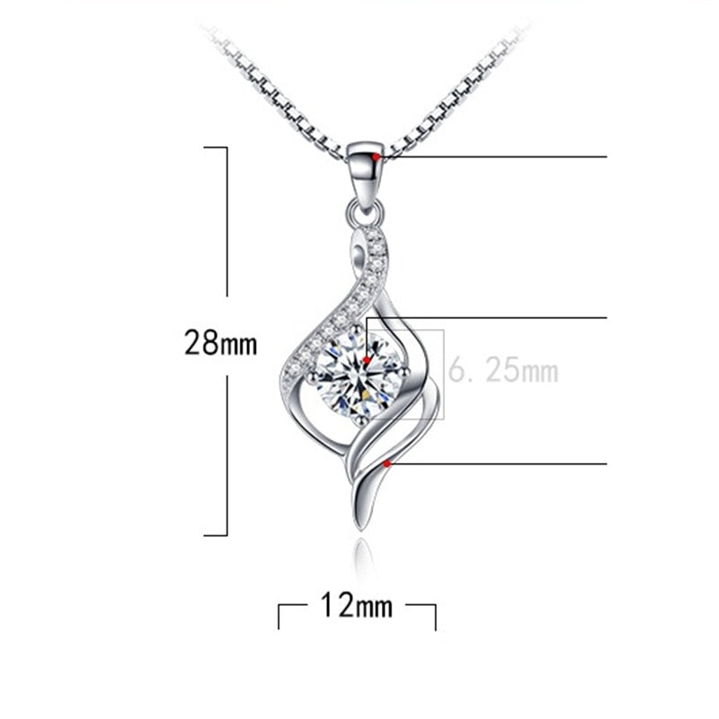 crystal zircon pendant necklace