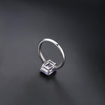 Natural African Amethyst Silver Women's Ring